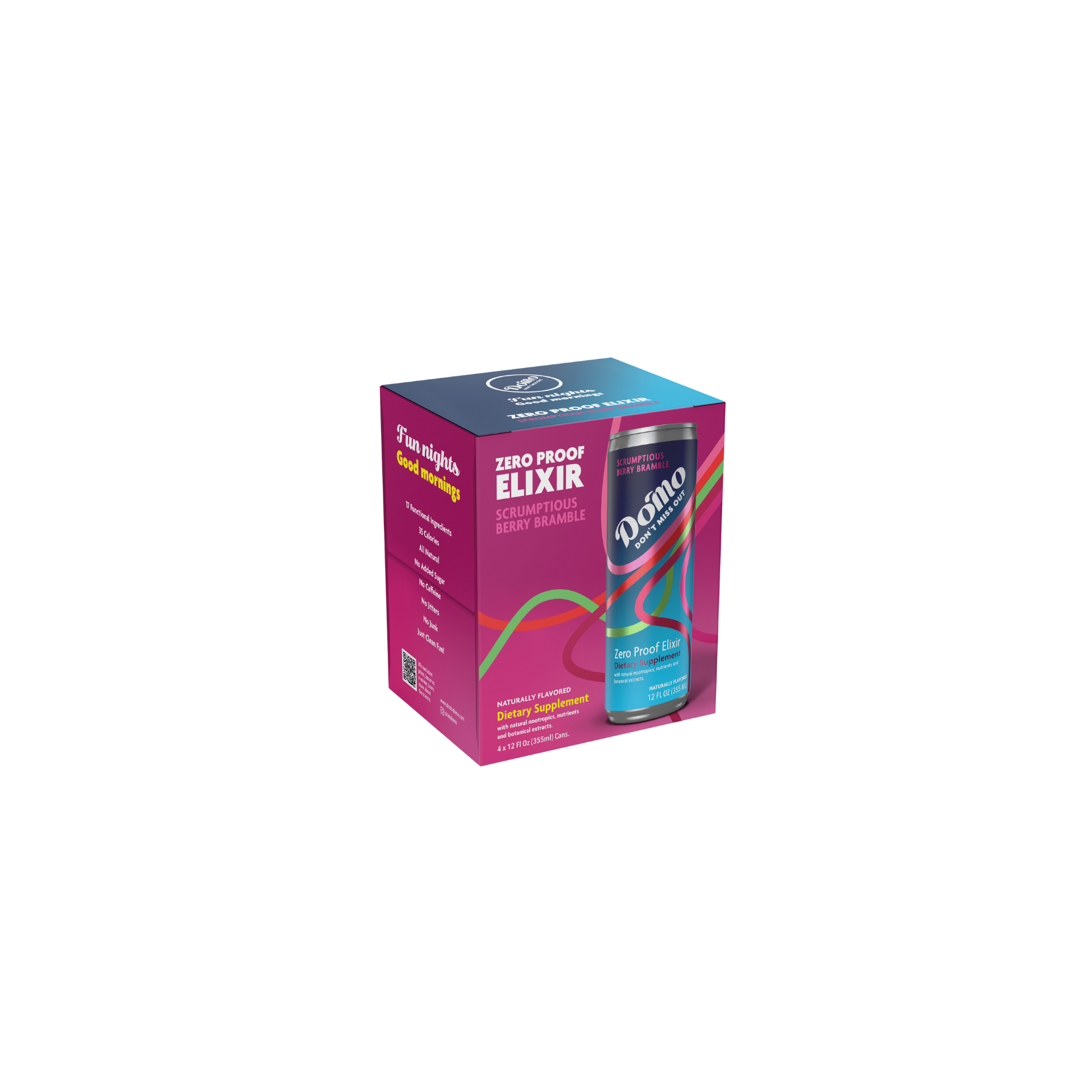 Do'Mo - Scrumptious Berry Bramble - Functional Beverage - 4pk 12oz can