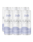 6 cans of Leilo Blackberry Orange on a transparent background