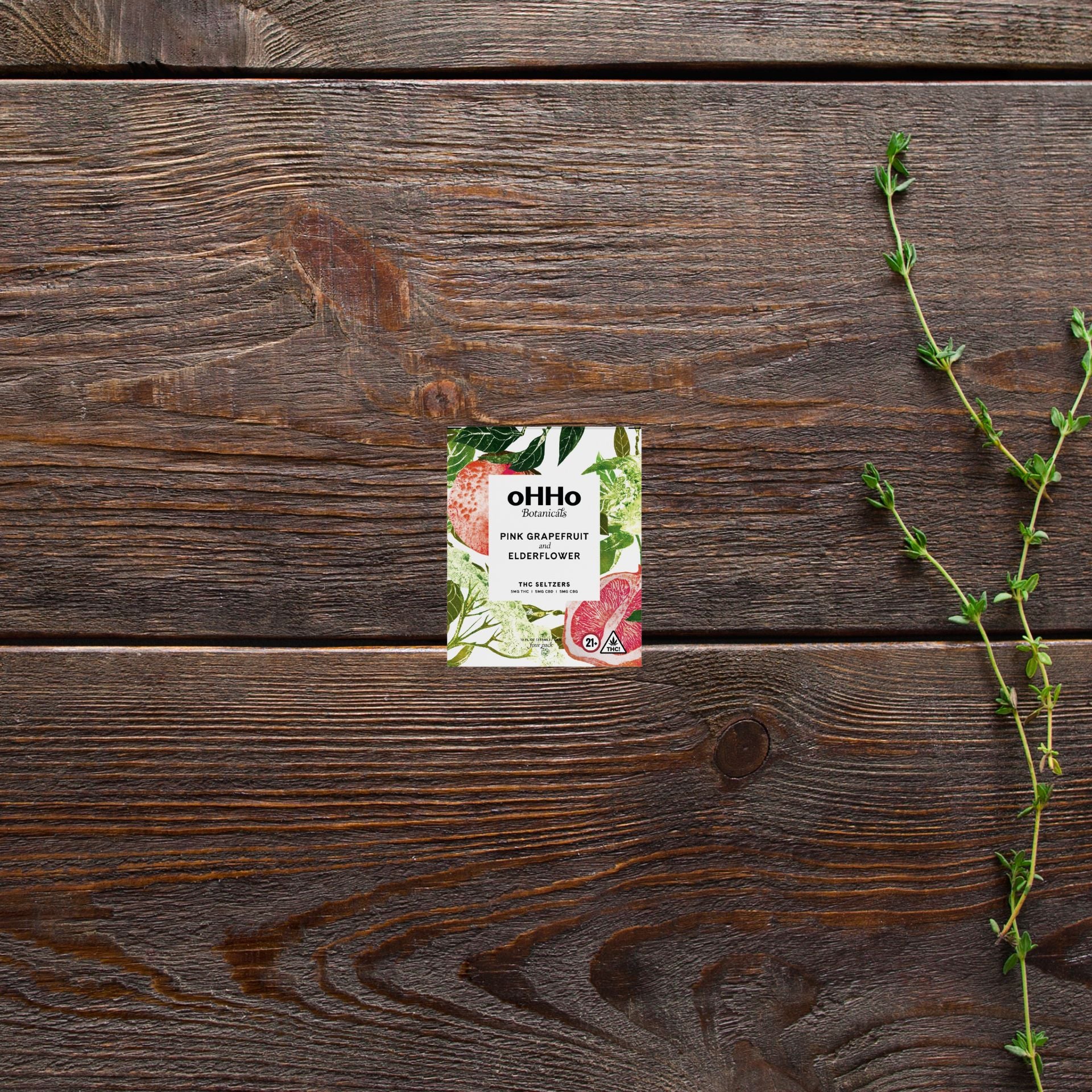 oHHo - Pink Grapefruit and Elderflower Infused Seltzer - 3mg 4pk