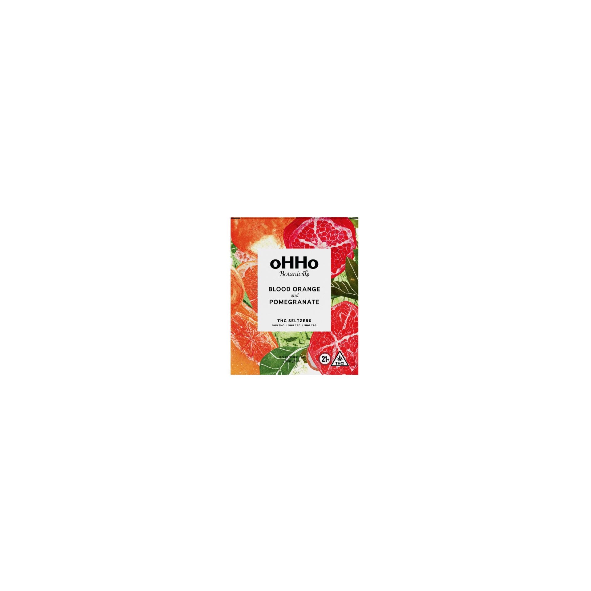 oHHo Blood Orange and Pomegranate Infused Seltzer - 5mg 4pk