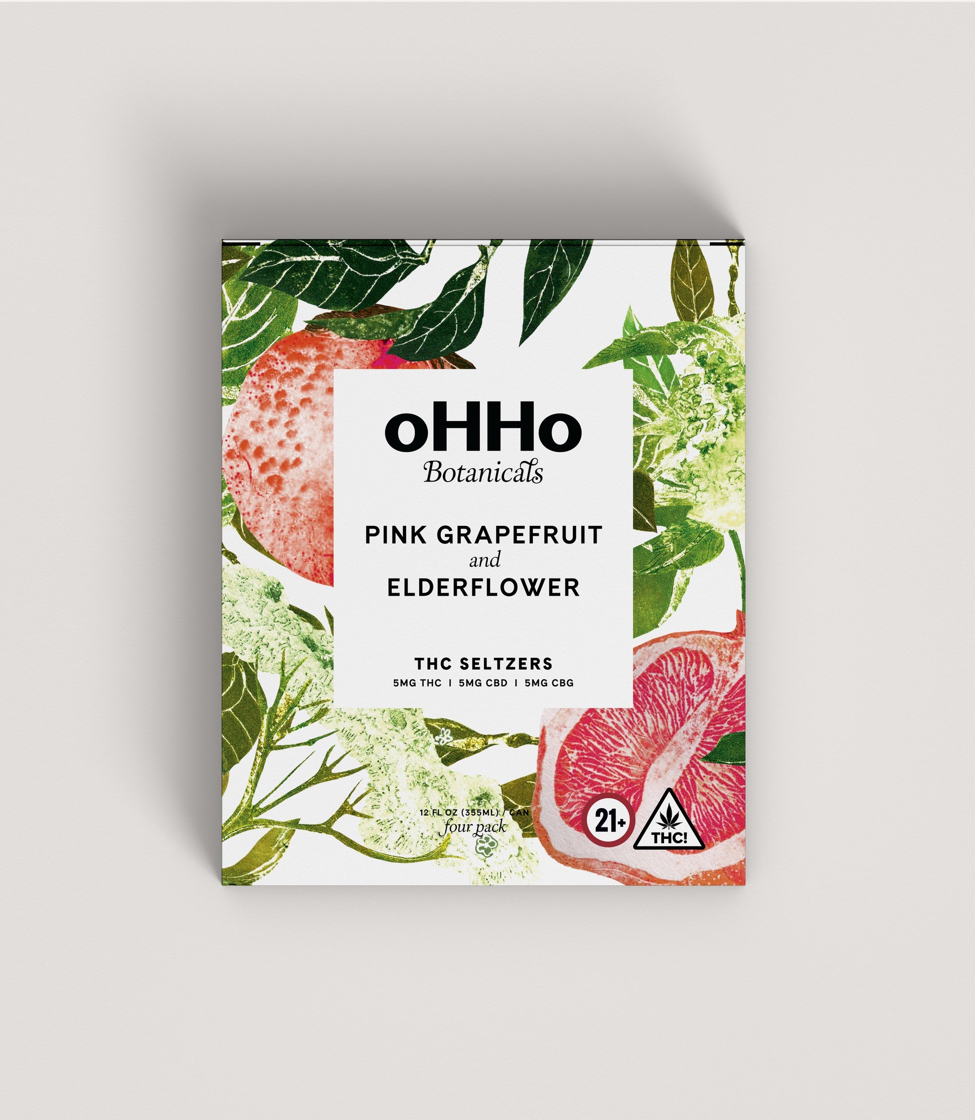 oHHo - Pink Grapefruit and Elderflower Infused Seltzer - 5mg 4pk - Buzz by Boisson